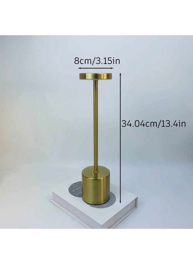 مودي مصباح طاولة عصري قابل لإعادة الشحن لاسلكي بتقنية LED، مزود بمستشعر لمس، وهيكل من الألومنيوم، و3 مستويات سطوع، ومنفذ شحن USB-C، ومصباح جانبي معدني محمول بقوة 3000 كلفن - أسود وذهبي - Image 4